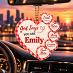 Personalized Name God Says You Are Heart Ornament – Christian Faith Gift
