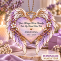 Personalized Name & Year Angel Wings Memorial Ornament - Sympathy Gift for Loved Ones