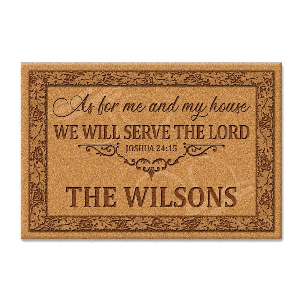 Decoration Borders Serve The Lord Personalized Doormat