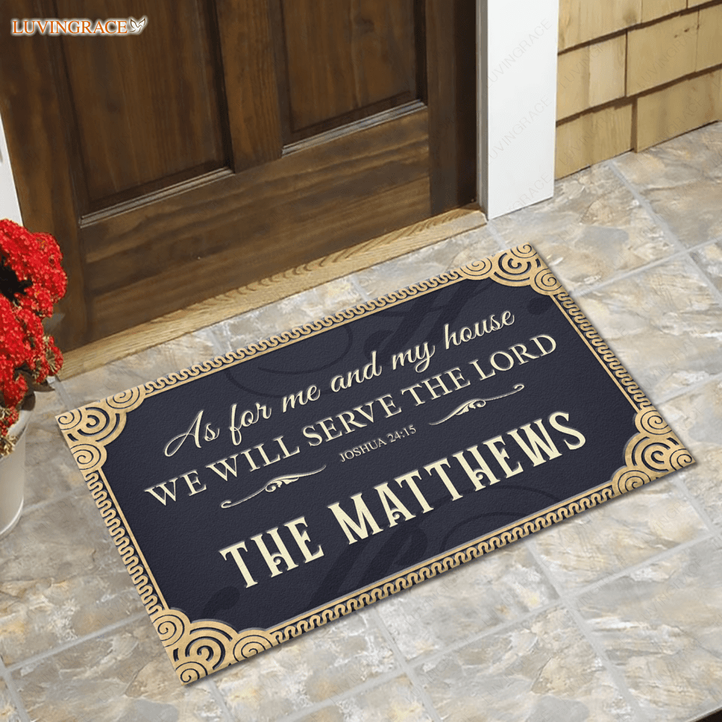 Decorative Entry Serve The Lord Personalized Doormat