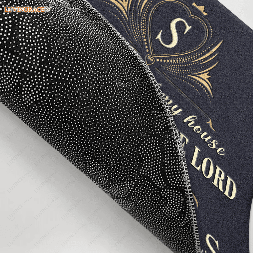 Decorative Floral Pattern Serve The Lord Personalized Doormat