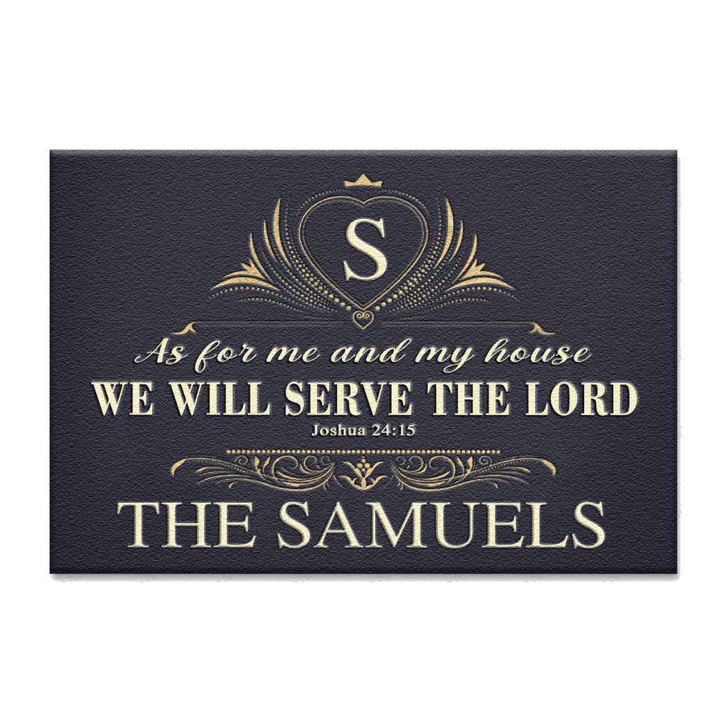 Decorative Floral Pattern Serve The Lord Personalized Doormat
