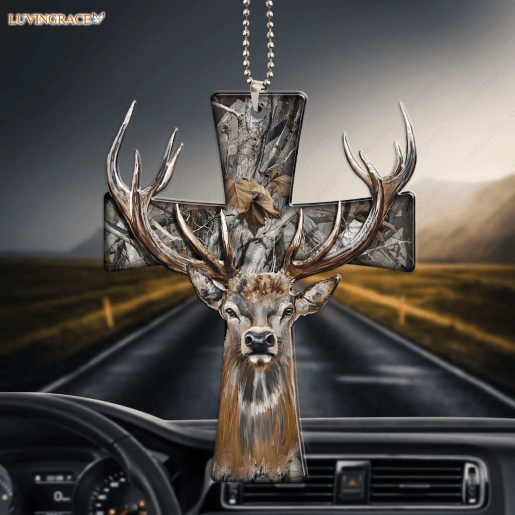 Deer Cross Ornament