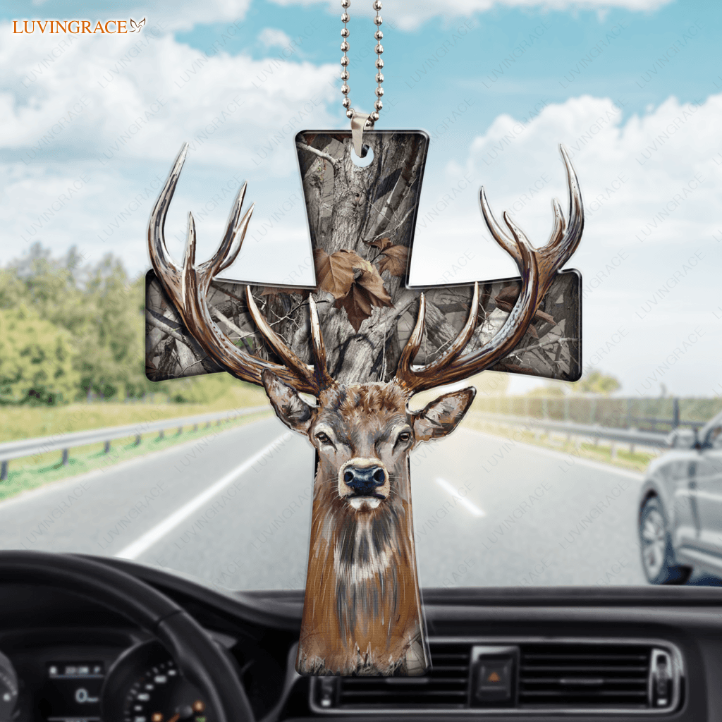 Deer Cross Ornament