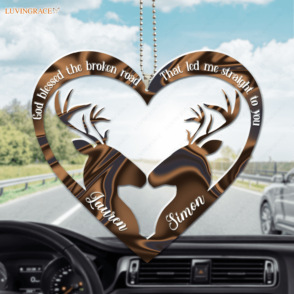 Deer Heart God Blessed Personalized Ornament