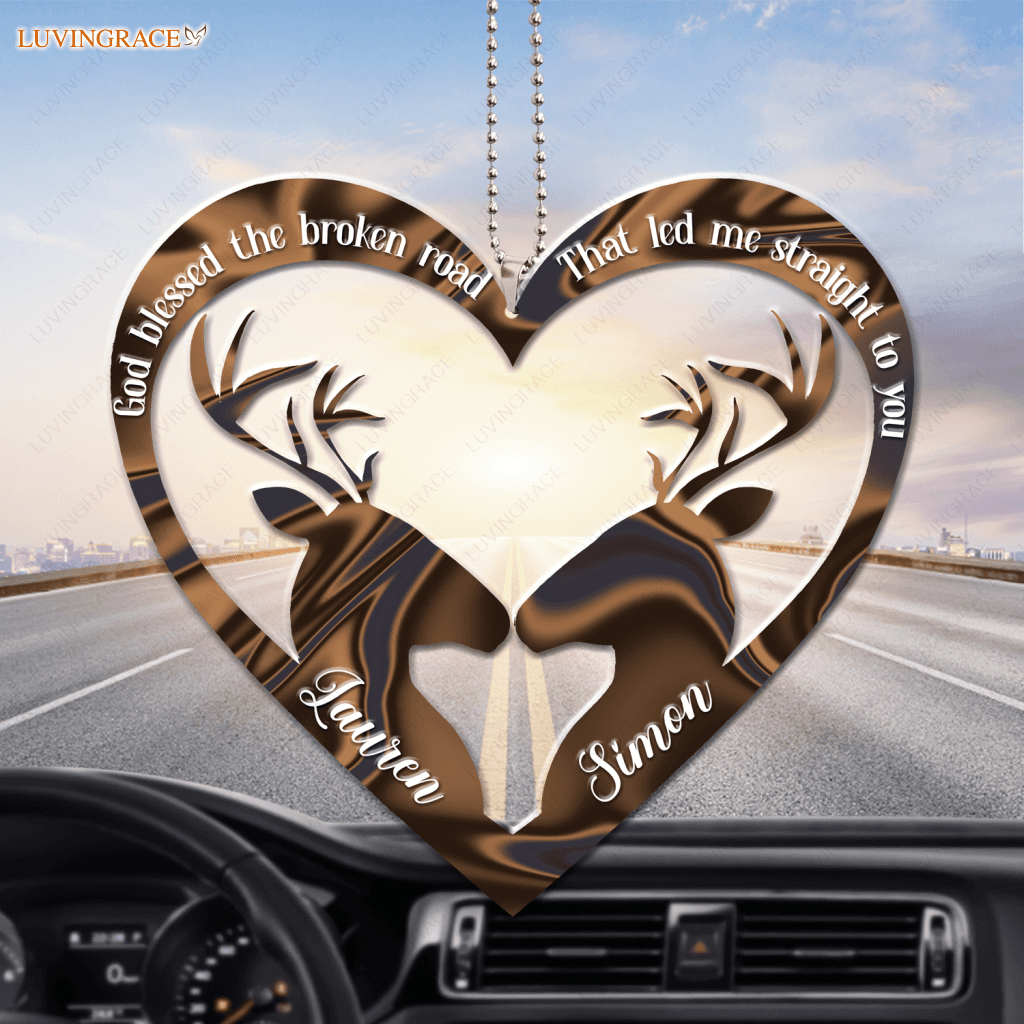 Deer Heart God Blessed Personalized Ornament
