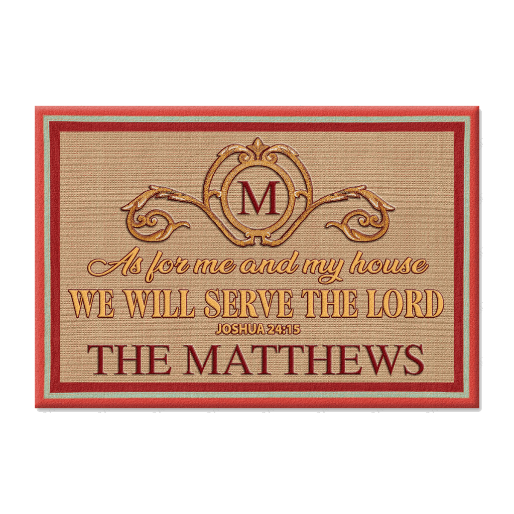 Destination Summer Border Serve The Lord Personalized Doormat