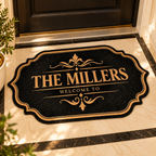 Personalized Family Name Elegant Vintage Frame Doormat – Luxury Welcome Mat