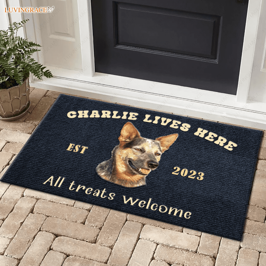 Dog Lives Here - Personalized Custom Doormat