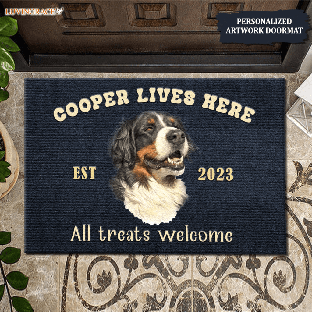 Dog Lives Here - Personalized Custom Doormat