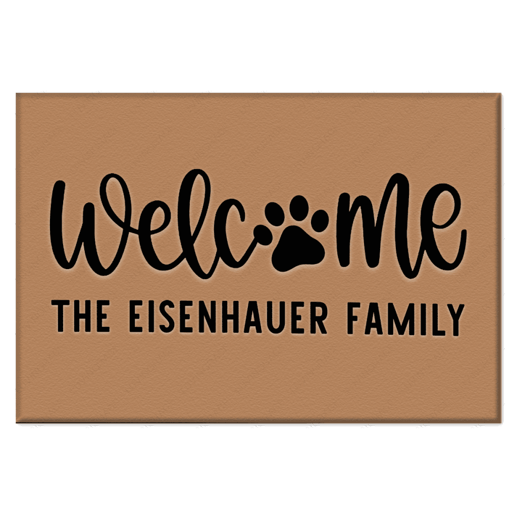 Dog Paws Doormat, Personalized Door Mat, Last Name Doormat