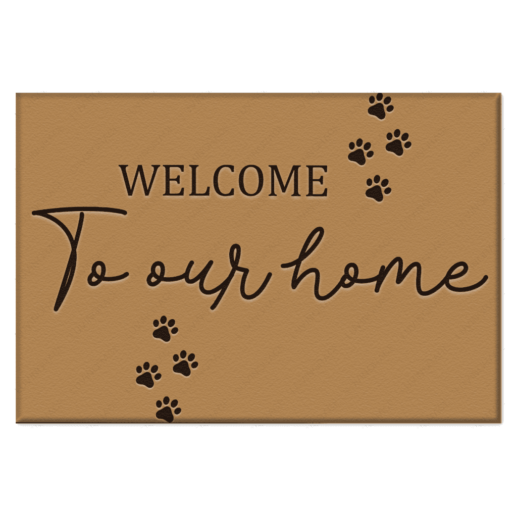 Dog Paws Doormat Welcome To Our Home