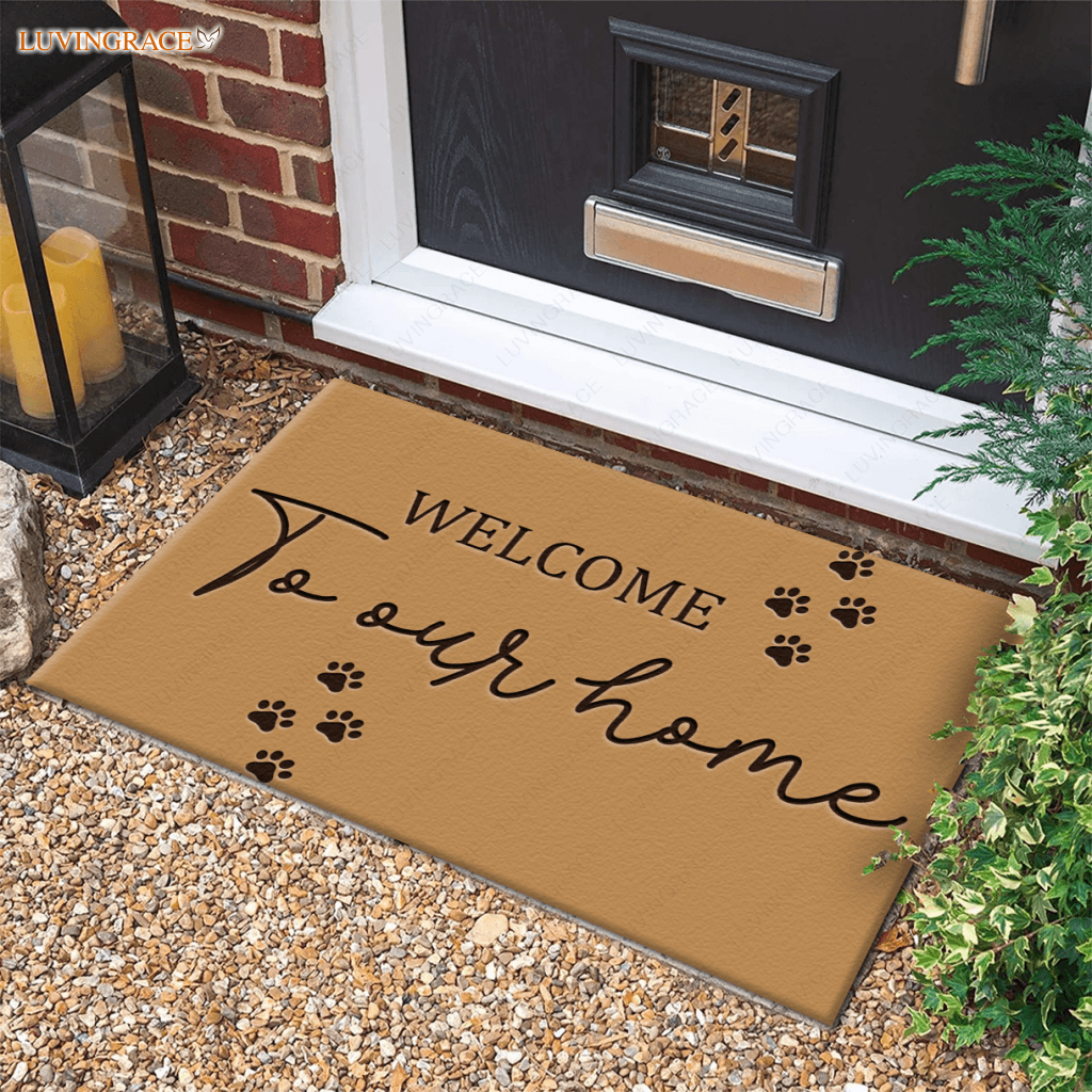 Dog Paws Doormat Welcome To Our Home