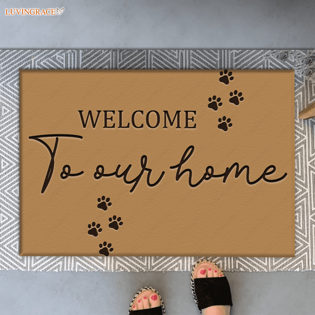 Dog Paws Doormat Welcome To Our Home