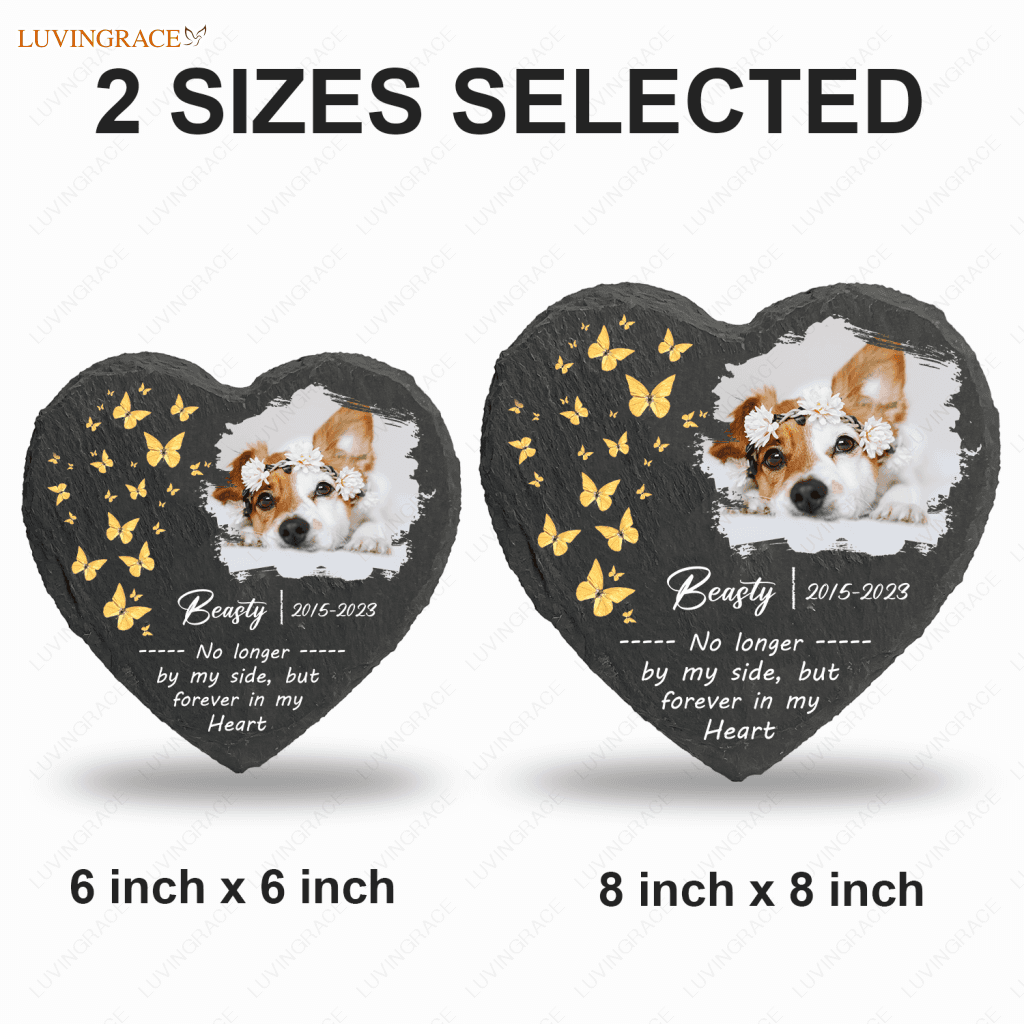 Dog Photo Butterfly Custom Memorial Stone Pet Gifts - Personalized Tomstone