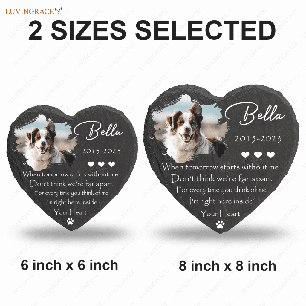 Dog Photo When Tomorrow Starts Without Me Custom Memorial Stone Pet Gifts - Personalized Tombstone