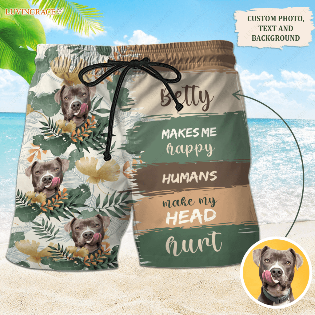 Dogs Make Me Happy - Personalized Custom Unisex Hawaiian Shirt