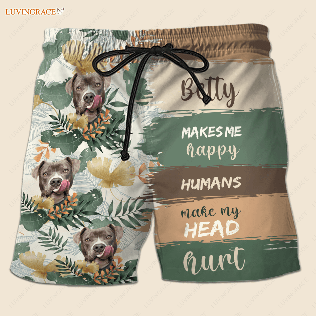 Dogs Make Me Happy - Personalized Custom Unisex Hawaiian Shirt