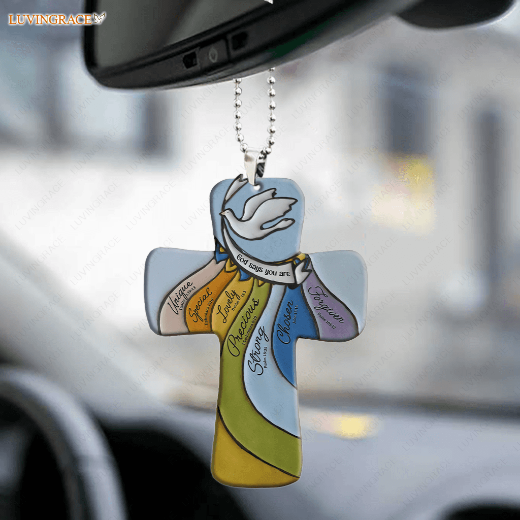 Dove Colorful Cross You Are Special Ornament
