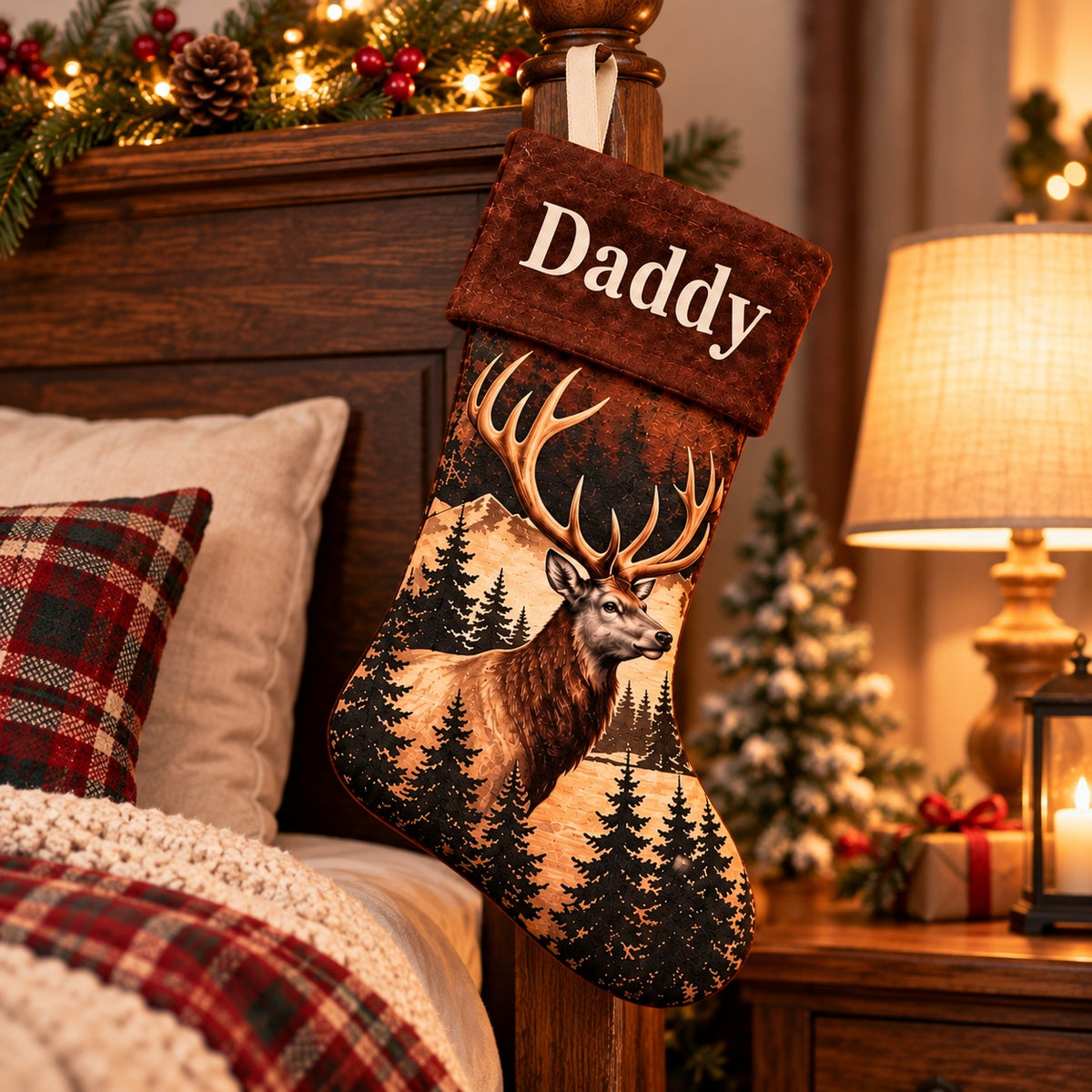 Personalized Name Deer Hunting Christmas Stocking – Christmas Gift for Hunters