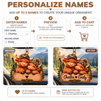 Personalized Names Highland Cow Couple 3D Ornament – Hunting Lovers Gift