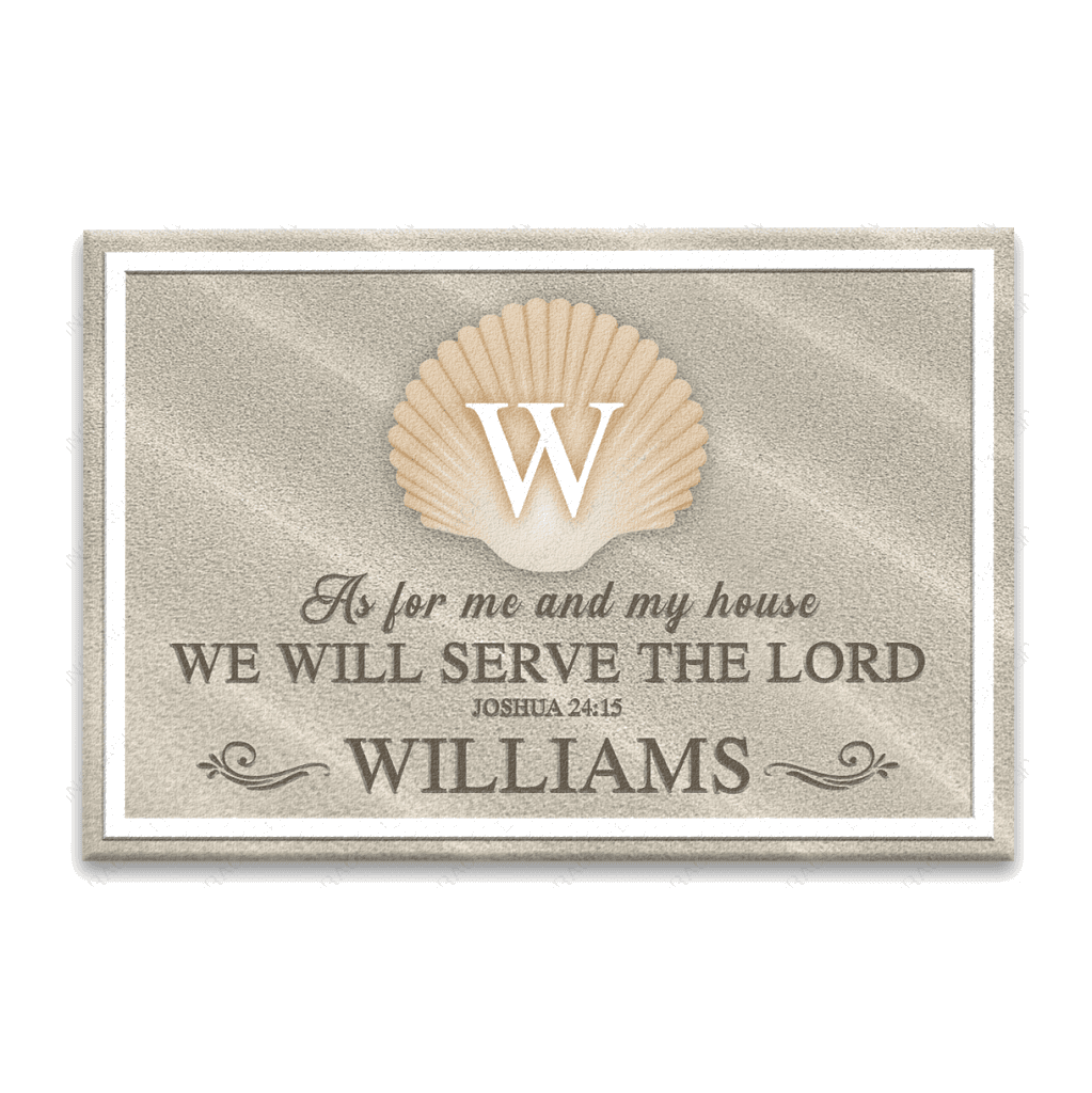 Elegant Beach & Seashell Monogram Personalized Doormat