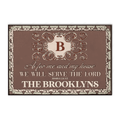Elegant Classy Monogram Serve The Lord Personalized Doormat