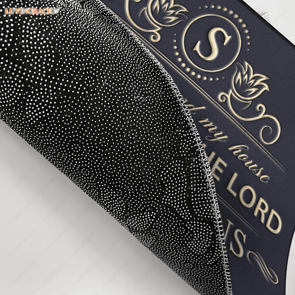 Elegant Line Serve The Lord Personalized Doormat