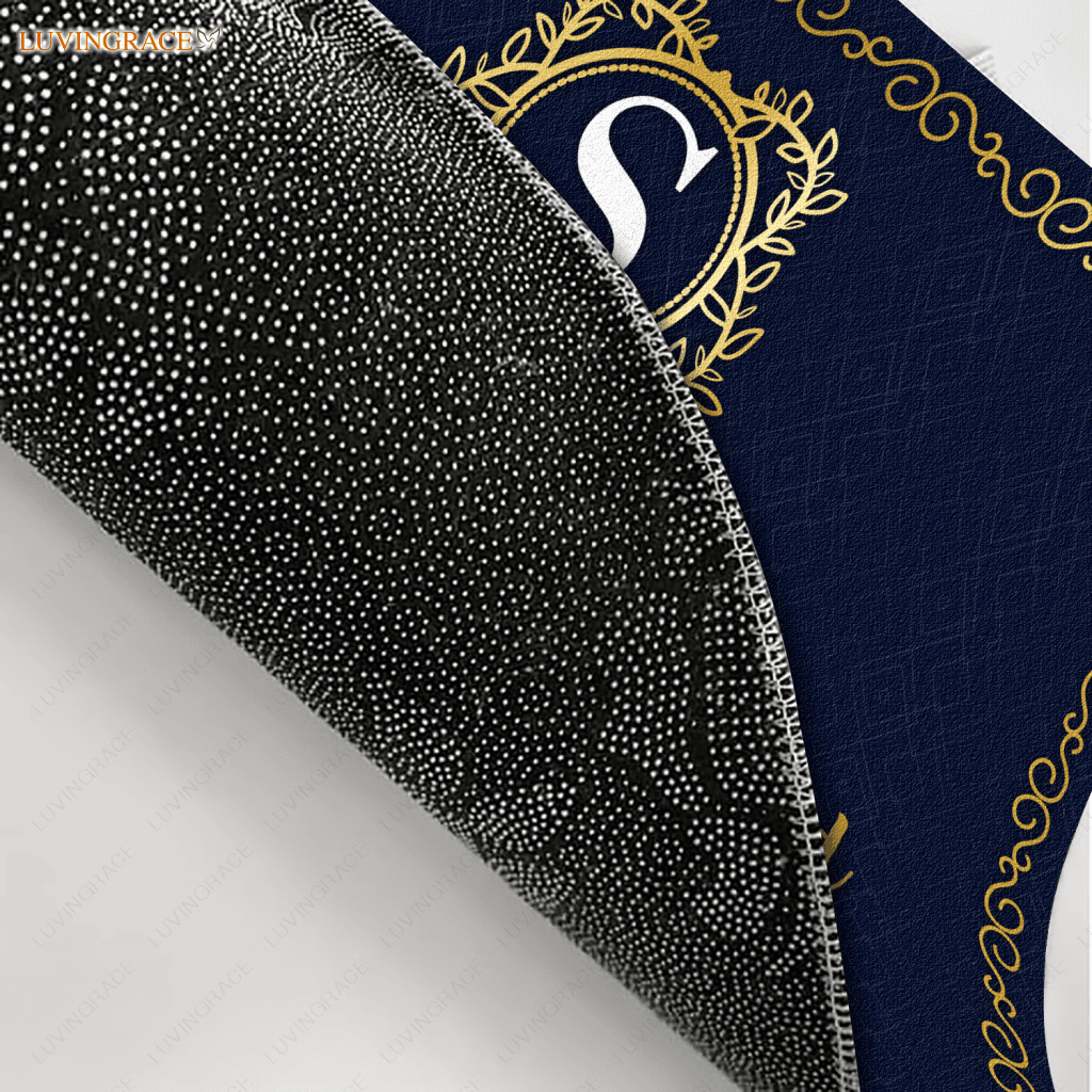 Elegant Navy Serve The Lord Personalized Doormat