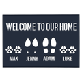 Elegant Navy Welcome To Our Home Custom Footprint Doormat