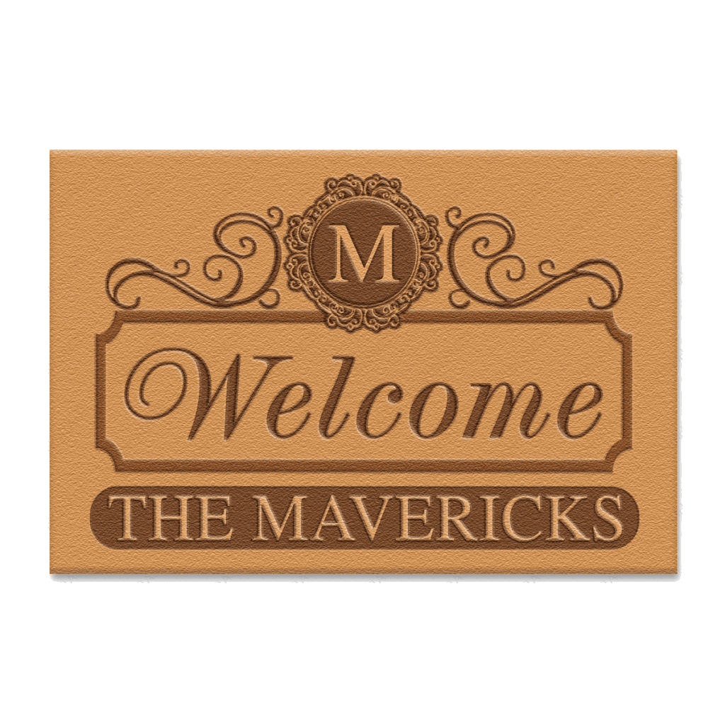 Elegant Personalized Brown Family Doormat