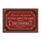 Elegant Red Serve The Lord Personalized Doormat