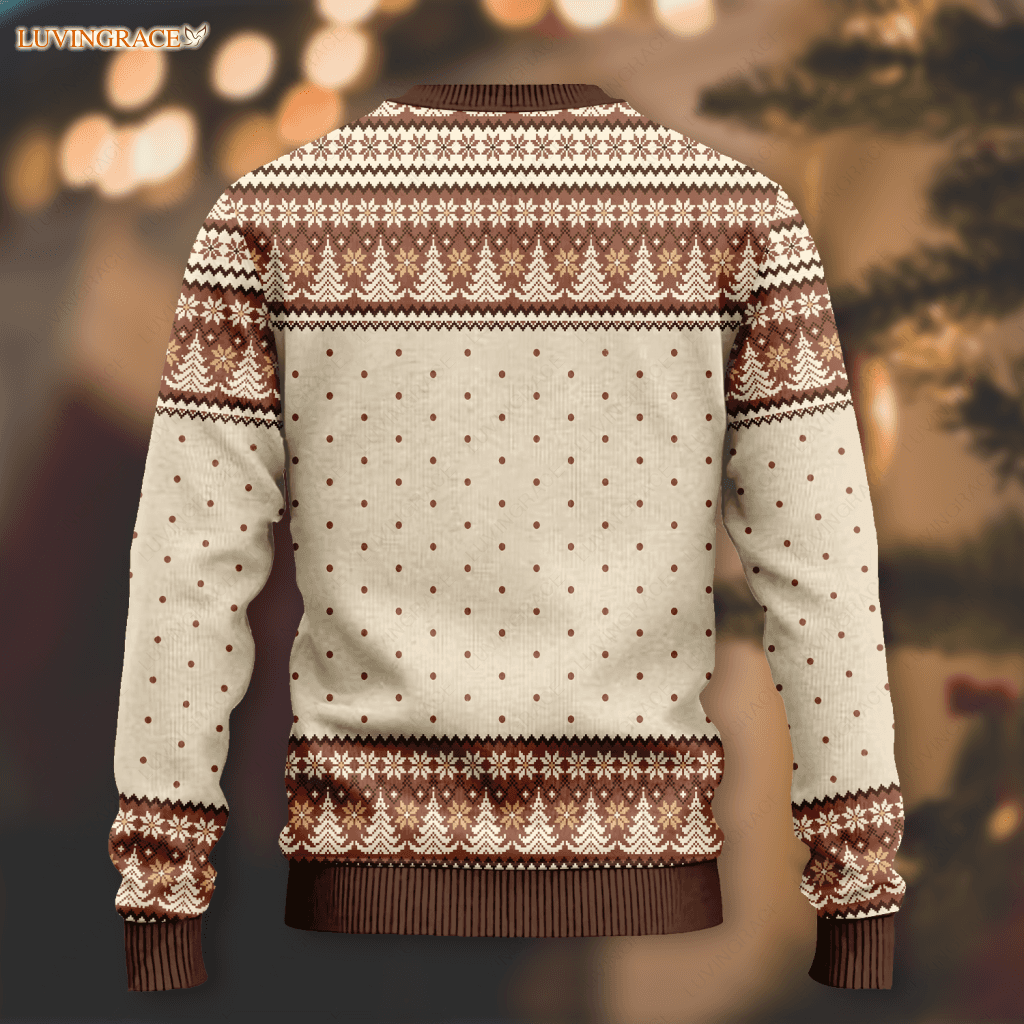 Elegant Vintage Christian Wool Knitted Christmas Pattern Ugly Sweater Sweatshirt