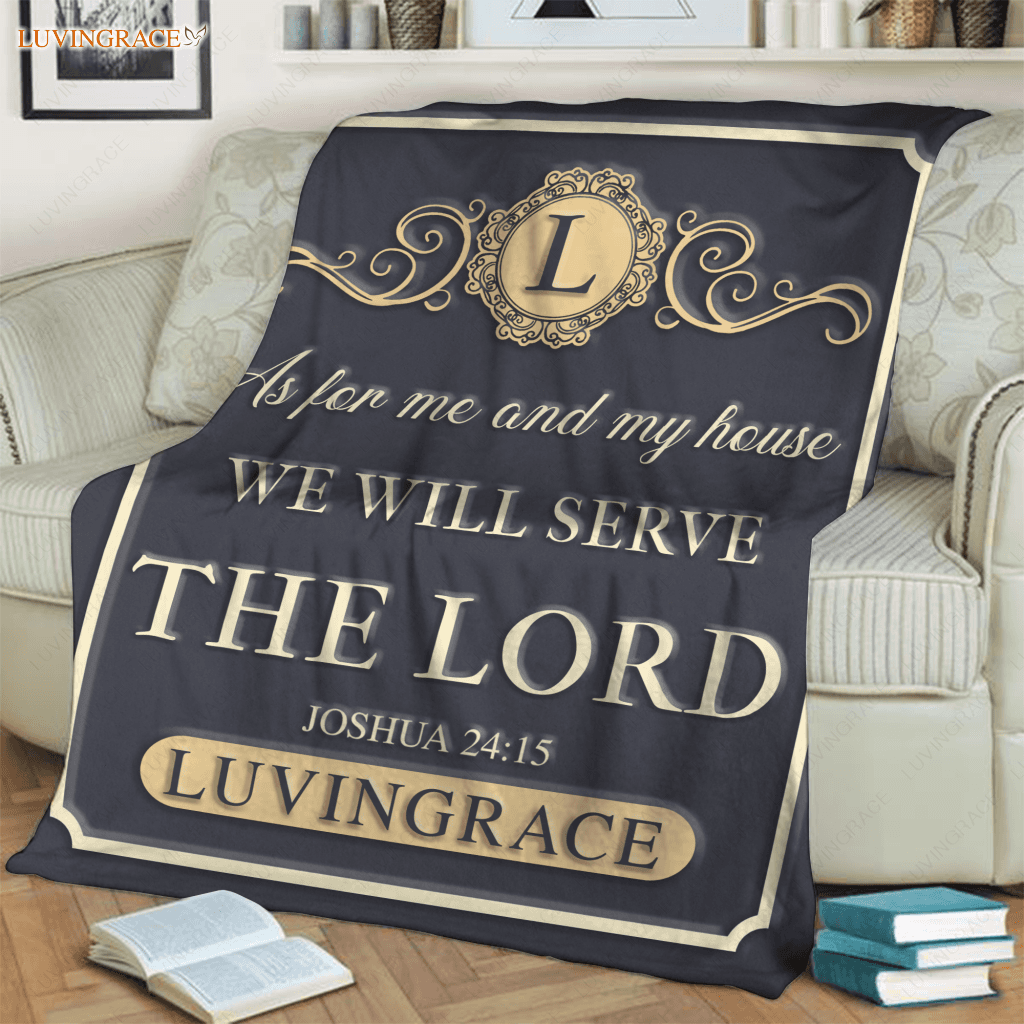 Elegant Vintage Frame As For Me And My House Personalized Blanket
