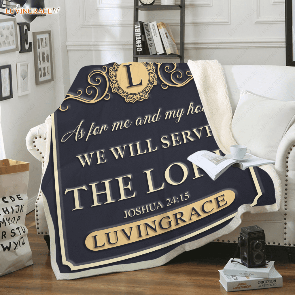 Elegant Vintage Frame As For Me And My House Personalized Blanket