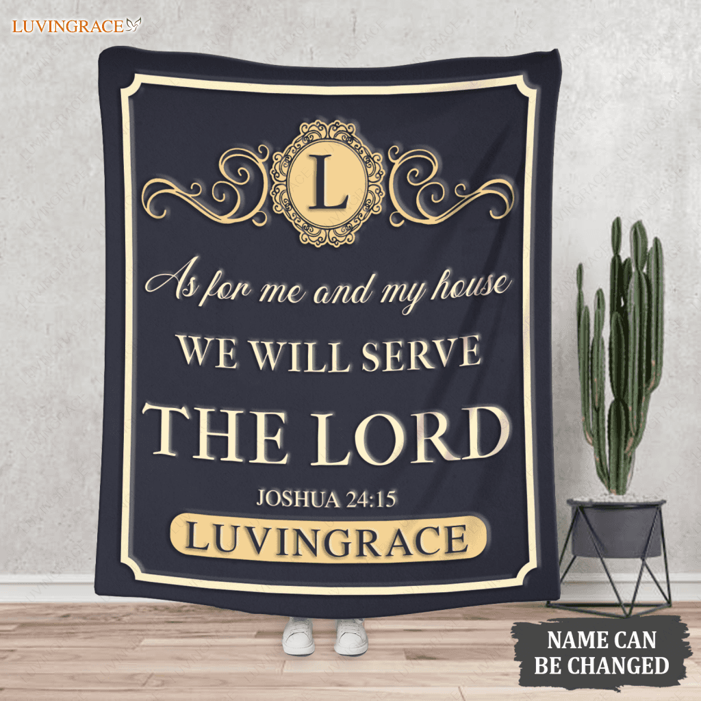 Elegant Vintage Frame As For Me And My House Personalized Blanket