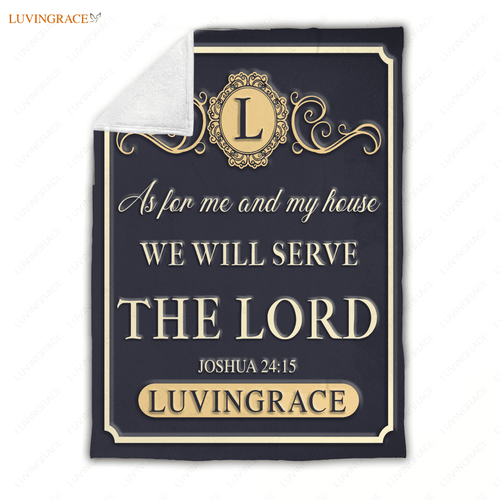 Elegant Vintage Frame As For Me And My House Personalized Blanket