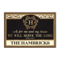 Estate Monogrammed Serve The Lord Welcome Personalized Doormat