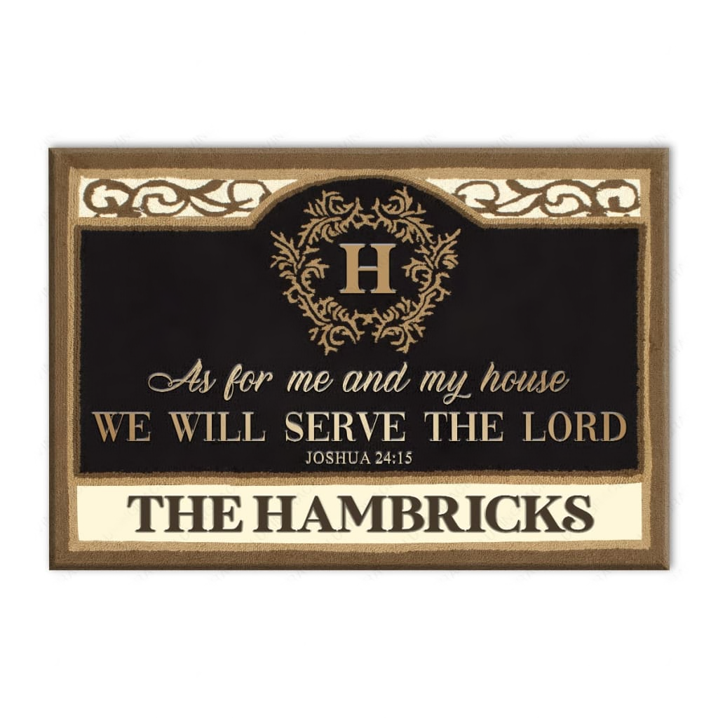 Estate Monogrammed Serve The Lord Welcome Personalized Doormat