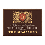 Expressions Monogrammed Serve The Lord Personalized Doormat