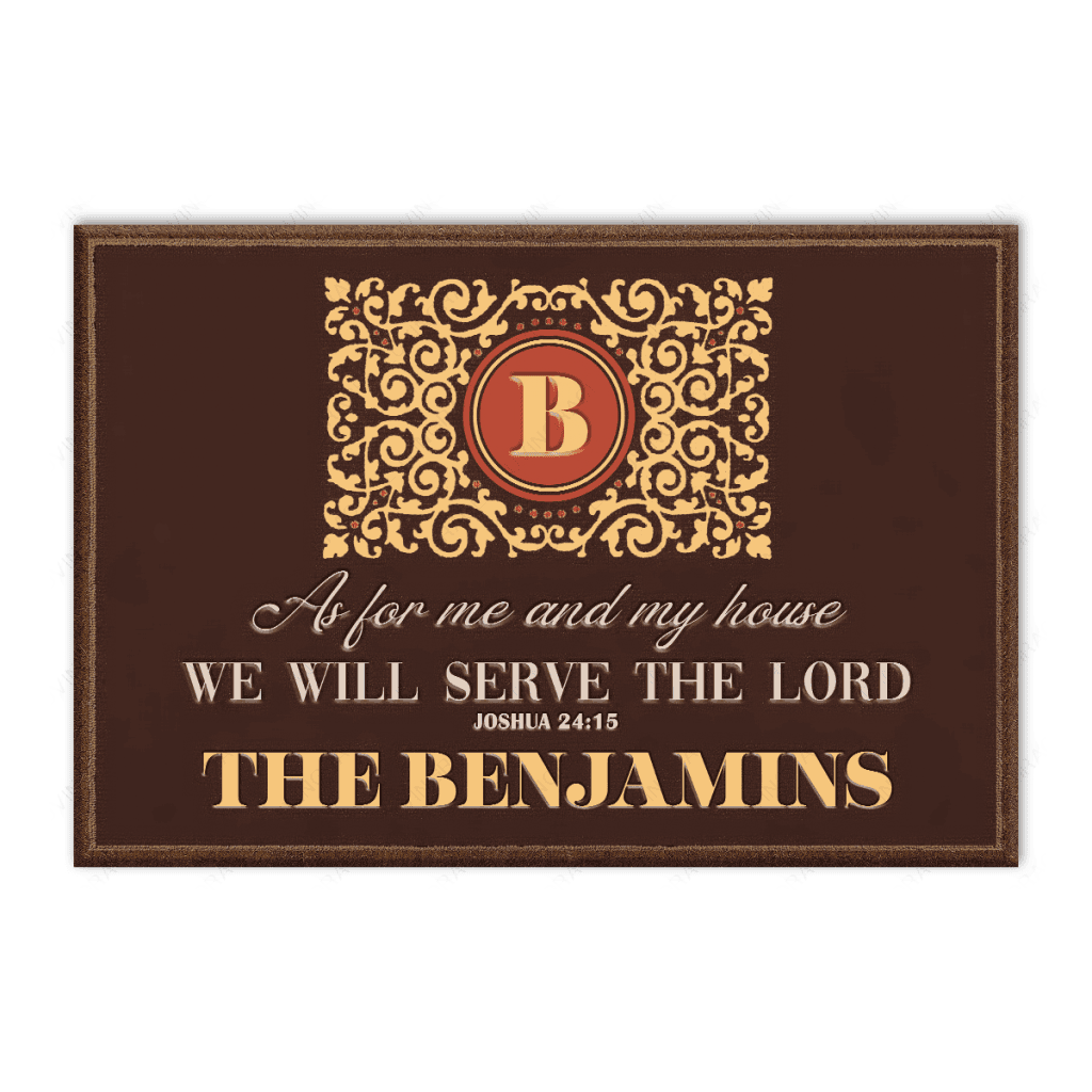Expressions Monogrammed Serve The Lord Personalized Doormat