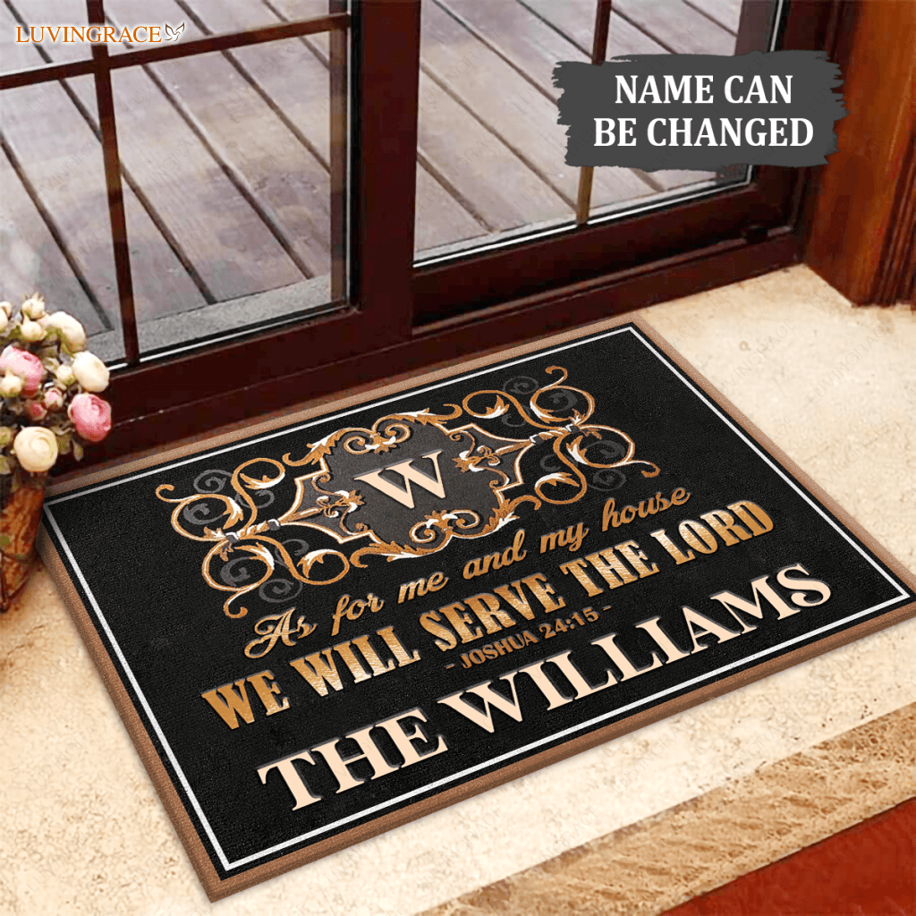 Exterior Decor Monogrammed Serve The Lord Personalized Doormat