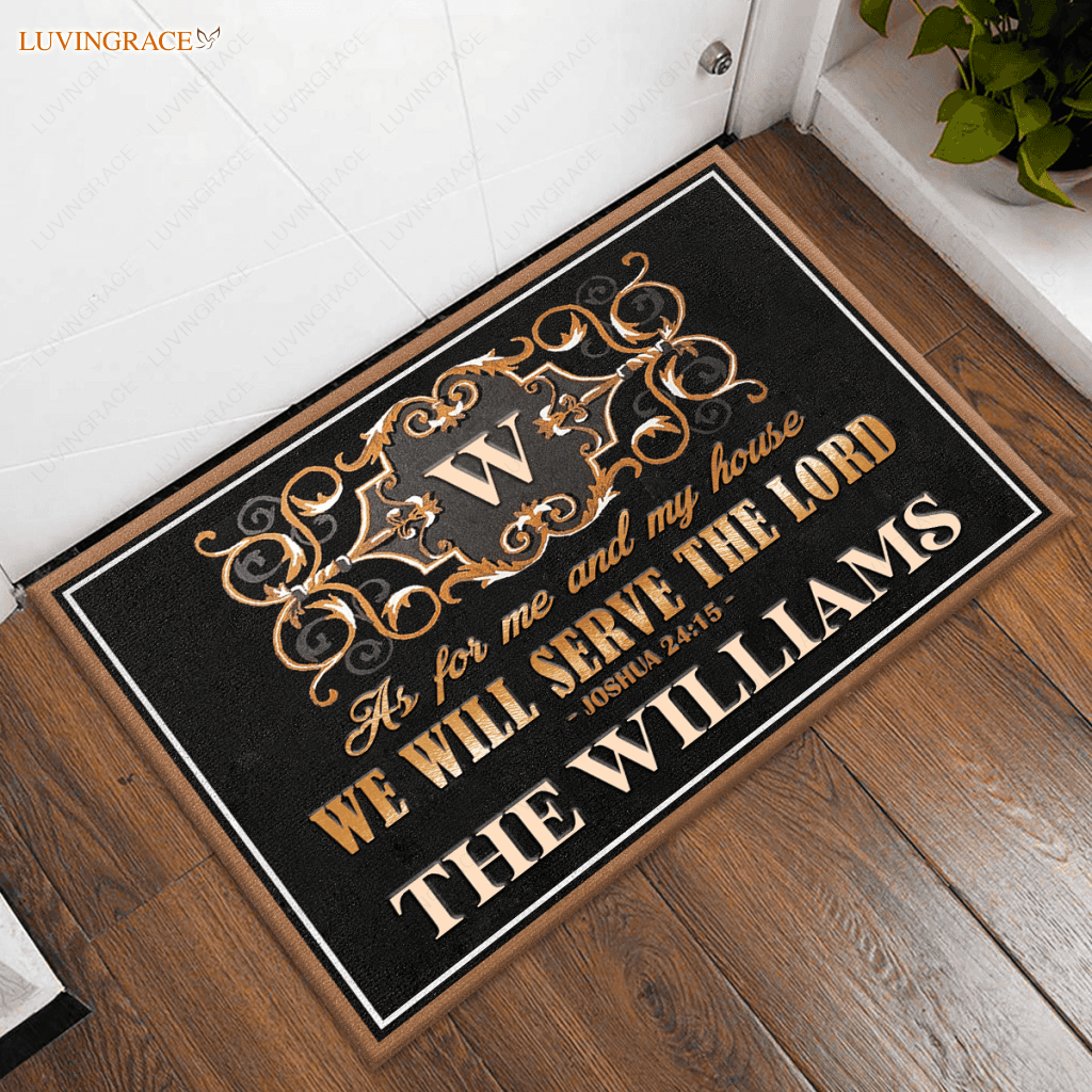 Exterior Decor Monogrammed Serve The Lord Personalized Doormat