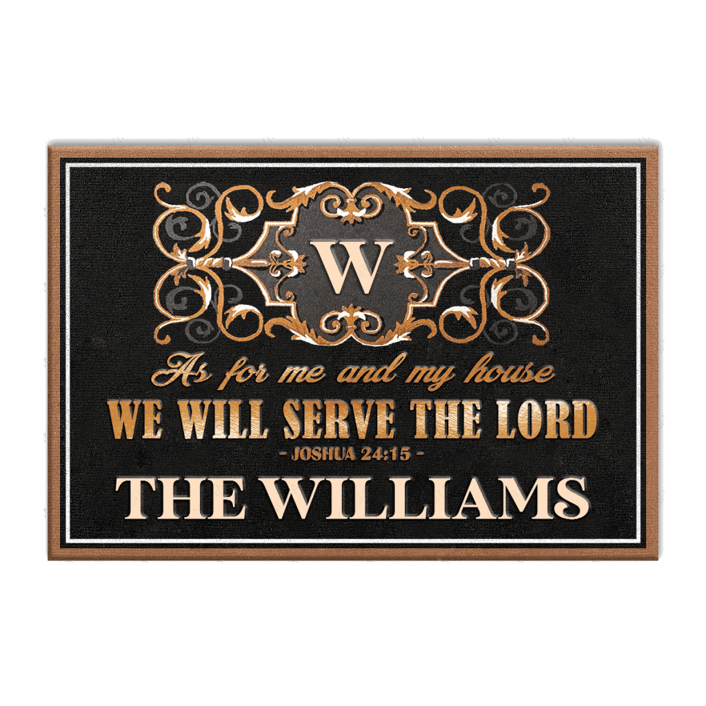 Exterior Decor Monogrammed Serve The Lord Personalized Doormat