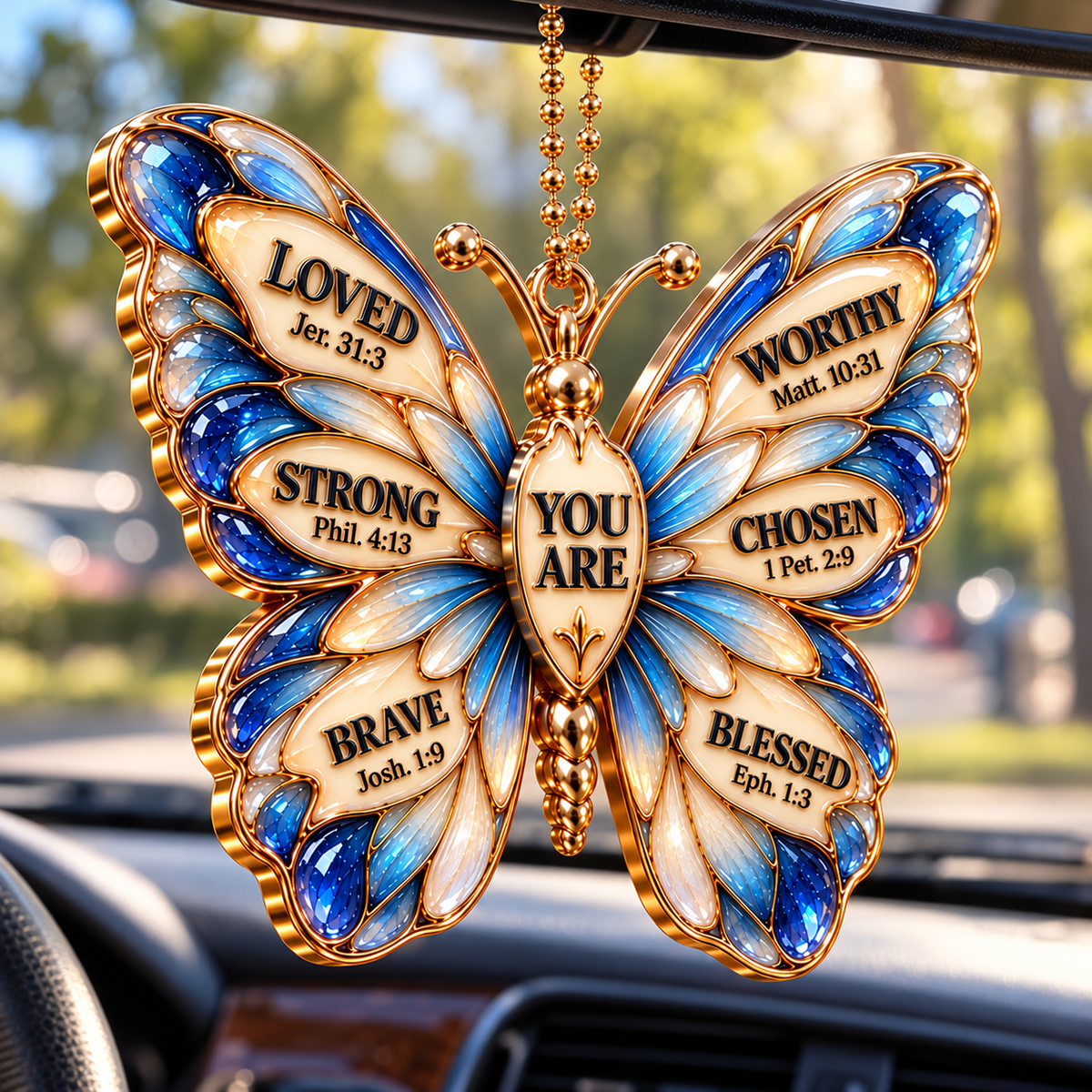 3D Raised You Are Butterfly Ornament – Inspirational Bible Verse Christian Gift