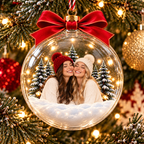 Christmas Snow Globe With Custom Photo – Personalized Ornament