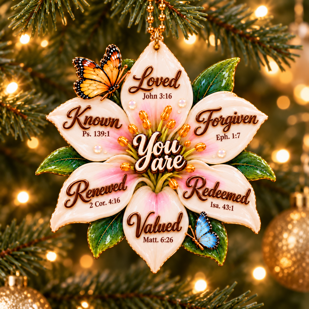 You Are Loved 3D Lily Flower Ornament – Christian Faith Gift