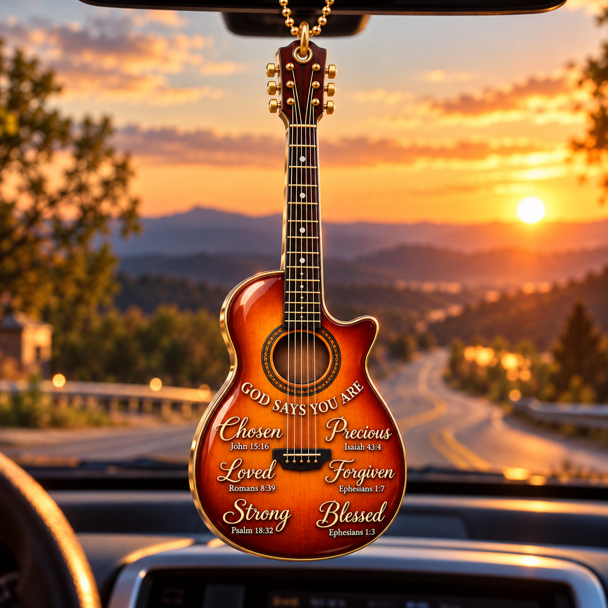 God Says You Are – Christian Faith Guitar Ornament