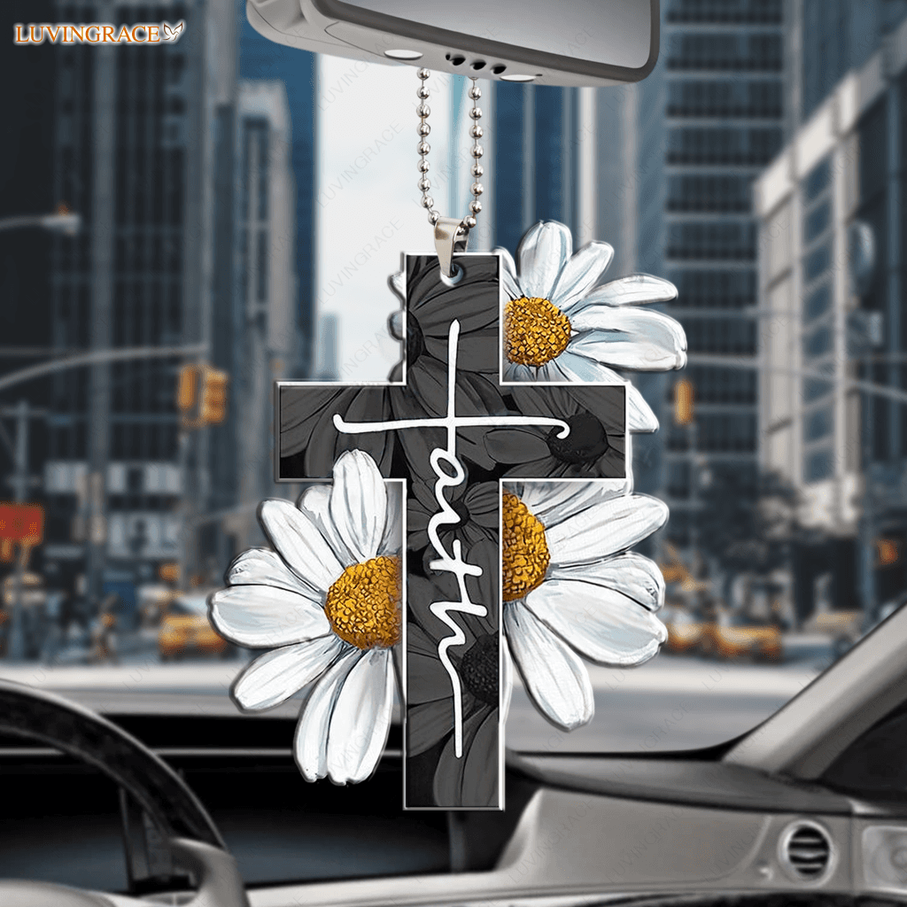 Faith Daisy Car Hanging Ornament