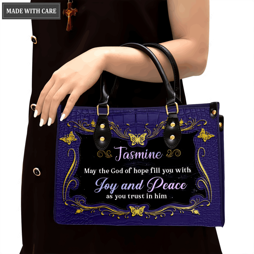 Faith Hope Joy Personalized Ladies High Quality Leather Handbag